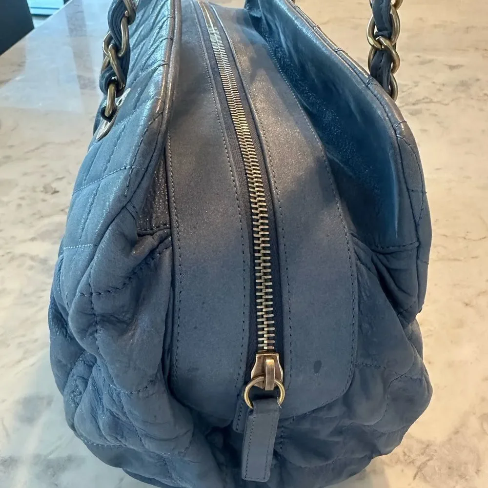 Chanel Quilted Shoulder Bag with Champagne Gold Accents